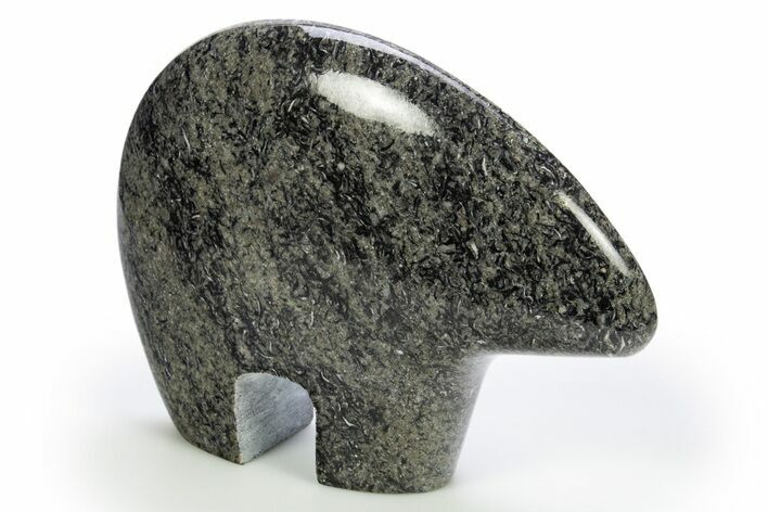 Carved Black Coquina Stone Bear - California #311514